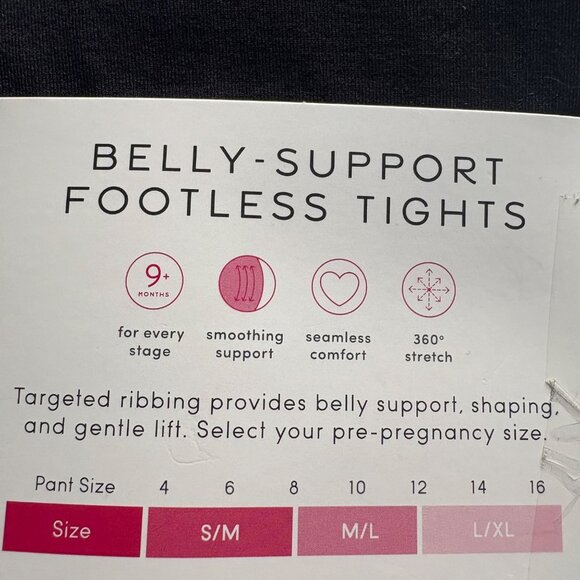 Isabel Maternity Black Belly-Support Footless Tights Womens Size L/XL - Picture 7 of 7